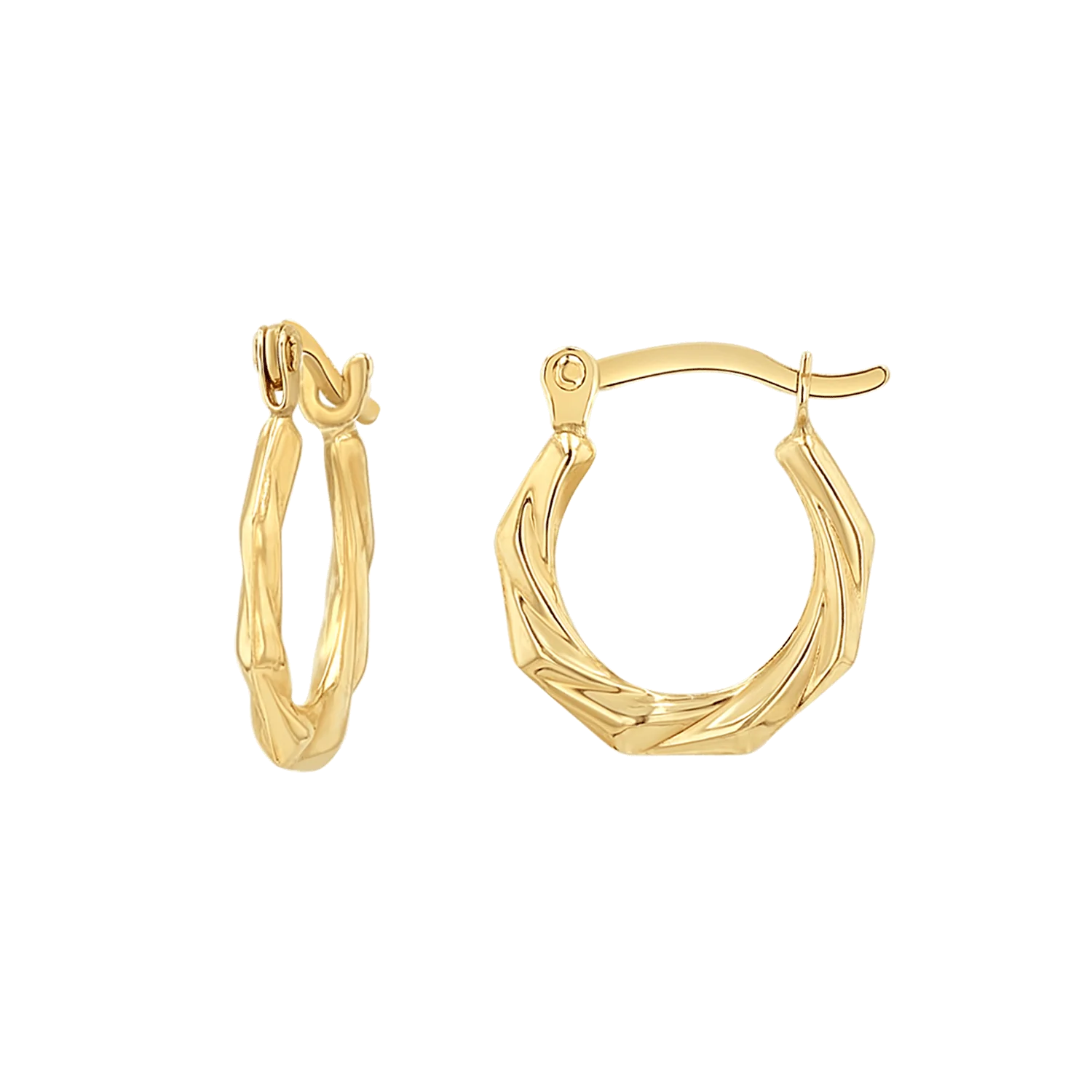Image of Tiny Hex Hoop Earrings