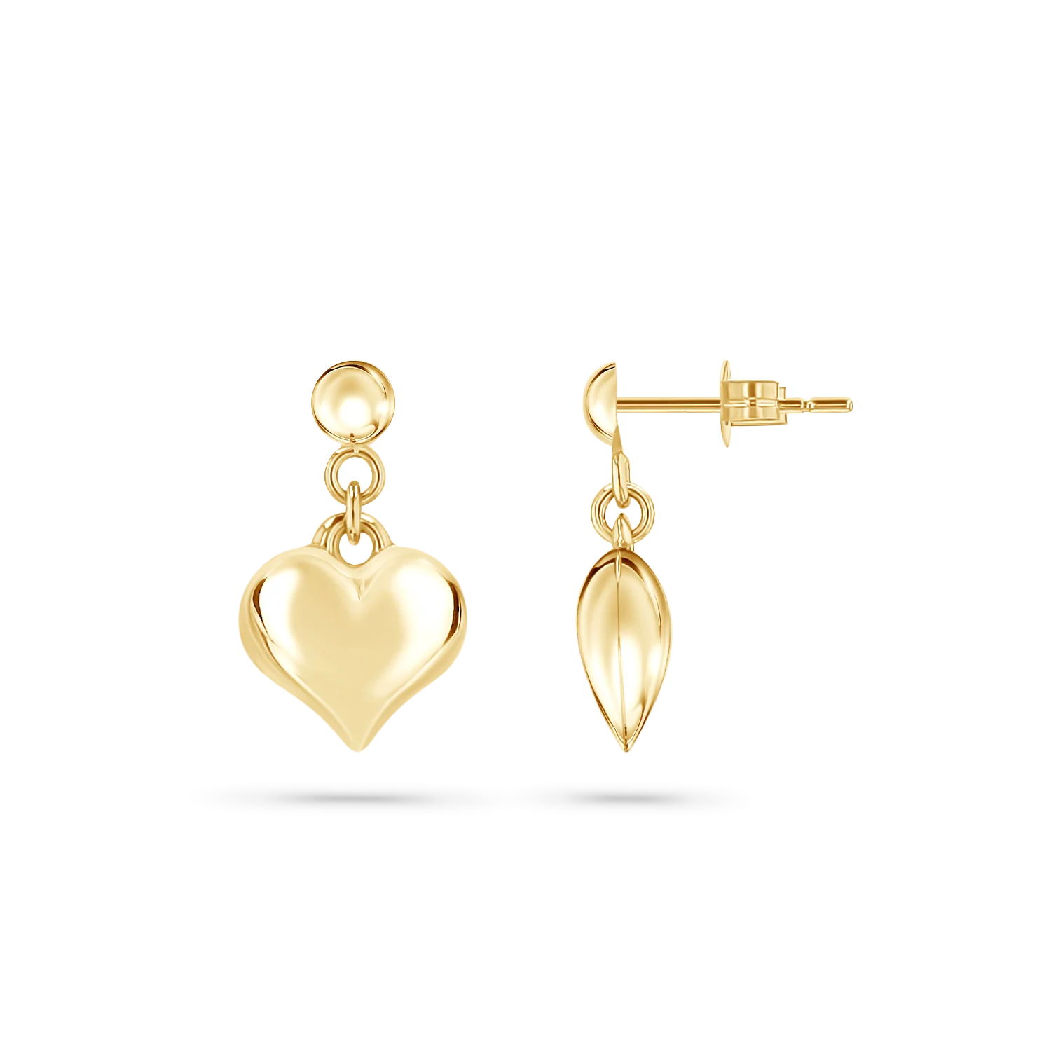 Image of Puff Heart Drop Earrings