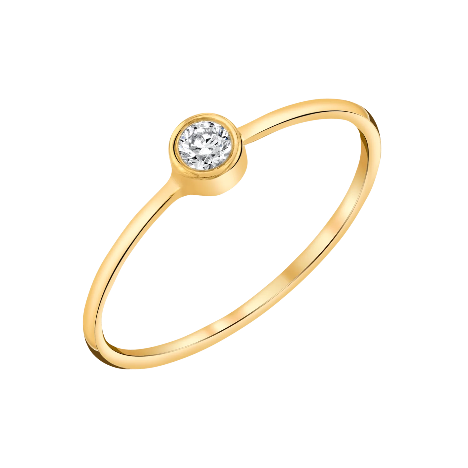 Image of Solitaire Bezel Diamond Ring