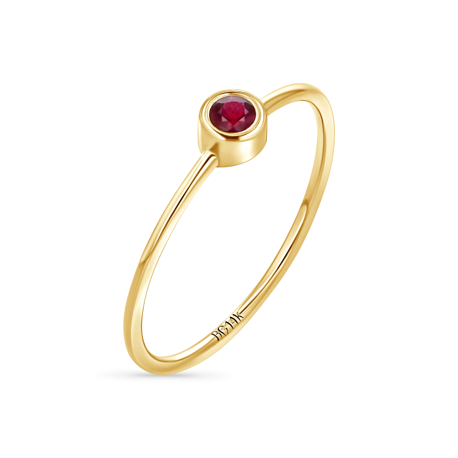 Image of Solitaire Bezel Ruby Ring