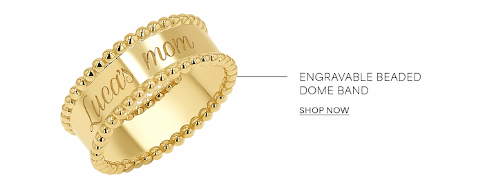 Engravable Beaded Dome Band