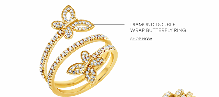 Diamond Double Wrap Butterfly Ring