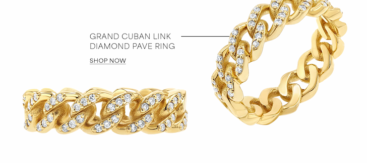 Grand Cuban Link Diamond Pave Ring