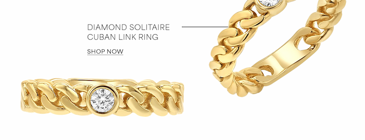 Diamond Solitaire Cuban Link Ring
