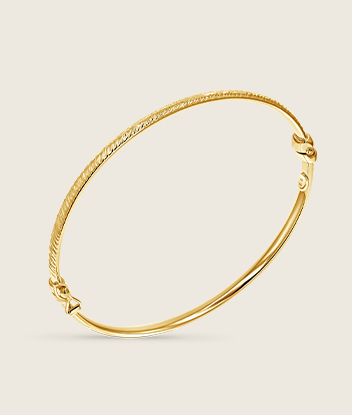 Fine Diamond Cut Gold Bangle