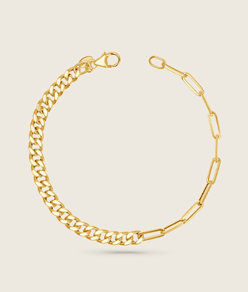 Split Curb Paper Clip Chain Bracelet