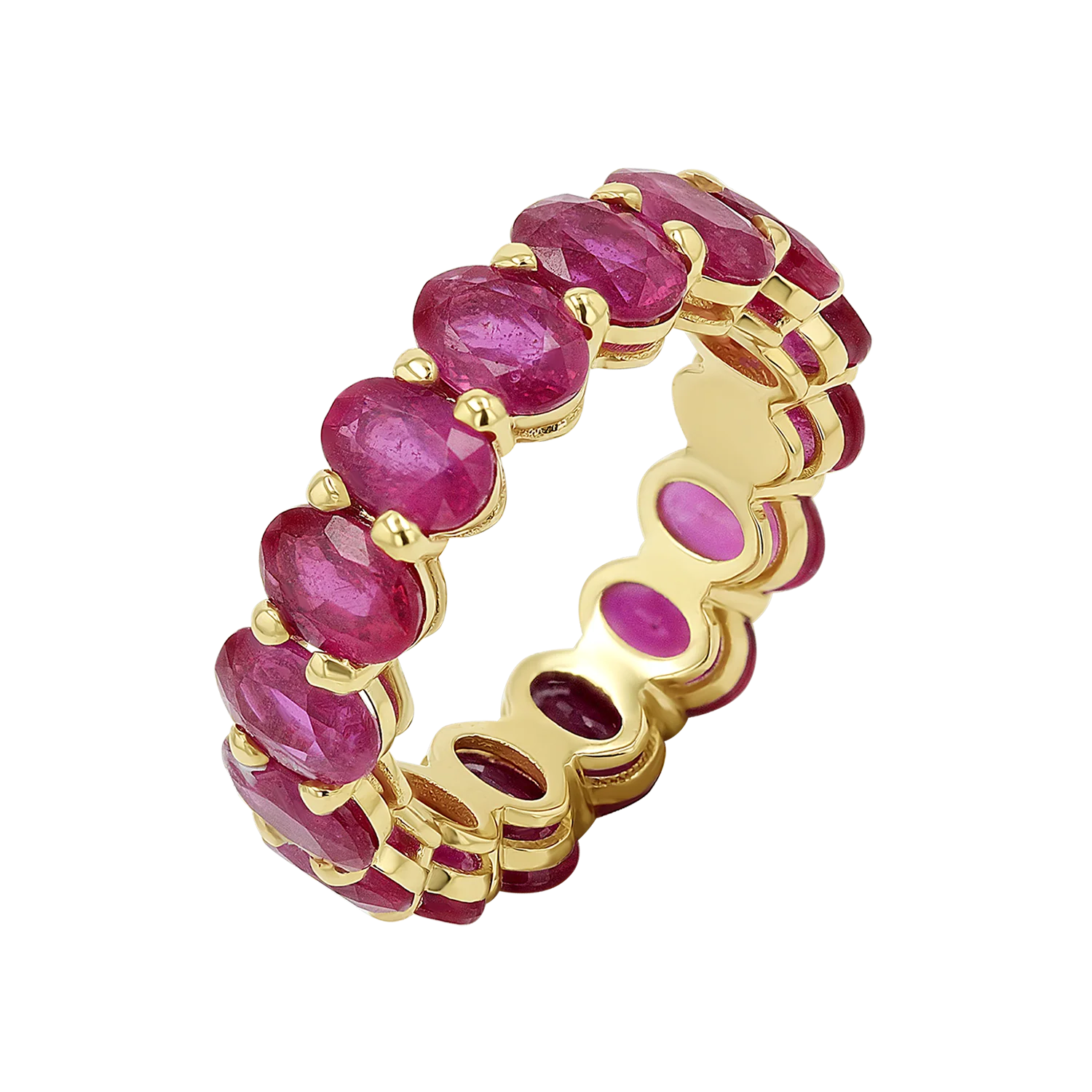 Image of Genuine Ruby Oval Eternity Band