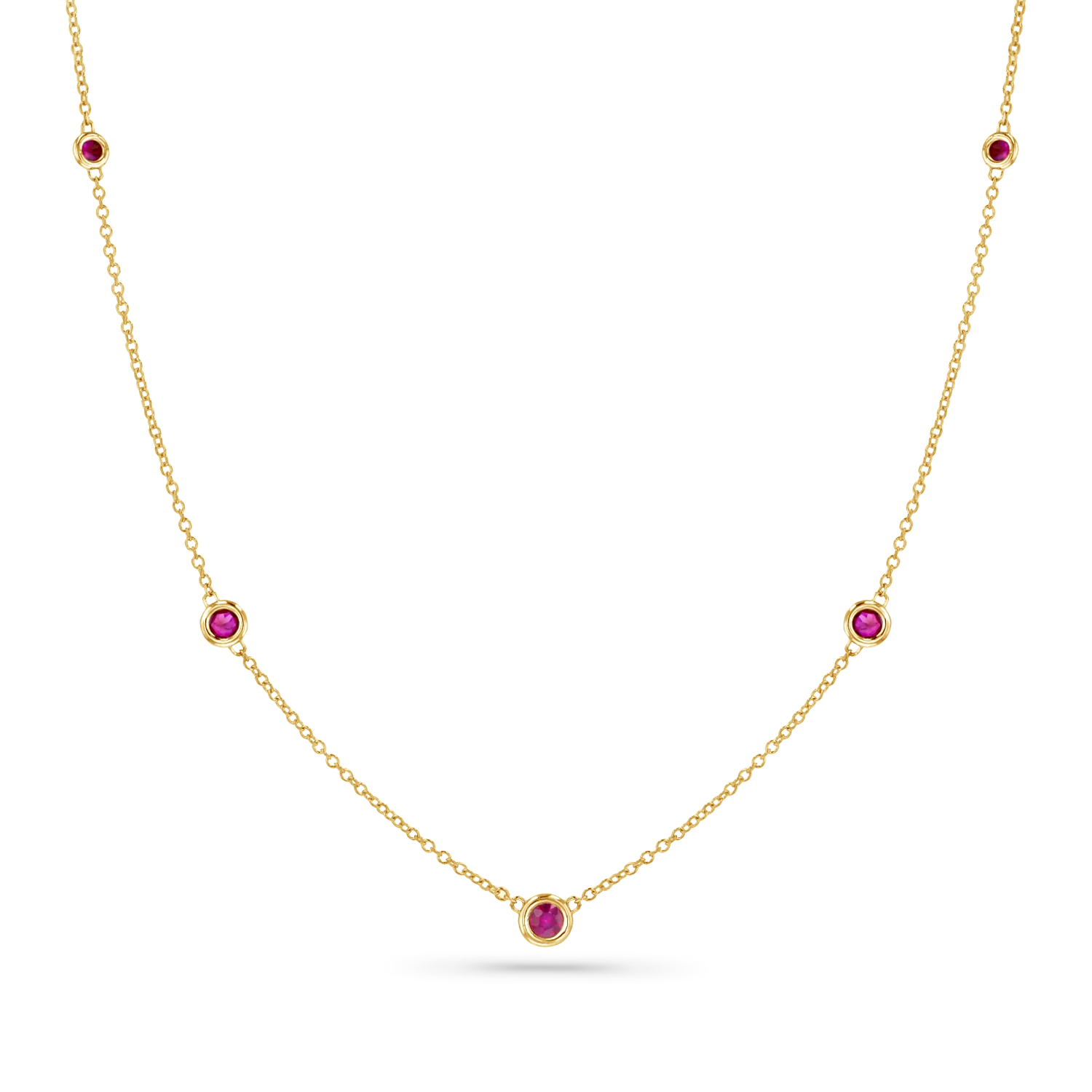 Image of Ruby Bezel Strand Necklace