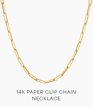 14K Paper Clip Chain Necklace
