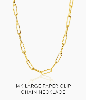 14K Large Paper Clip Chain Necklace