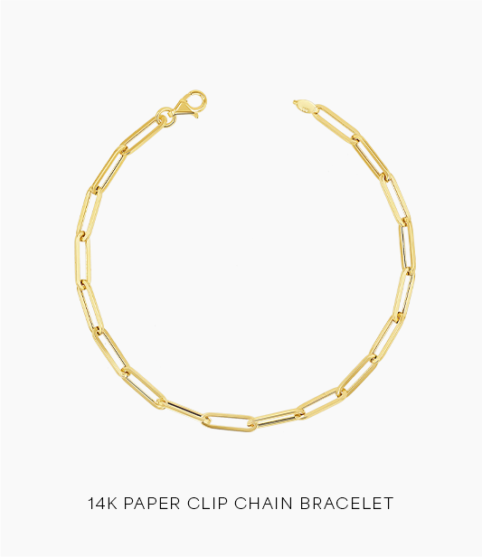 14K Paper Clip Chain Bracelet