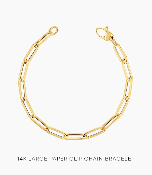14K Large Paper Clip Chain Bracelet