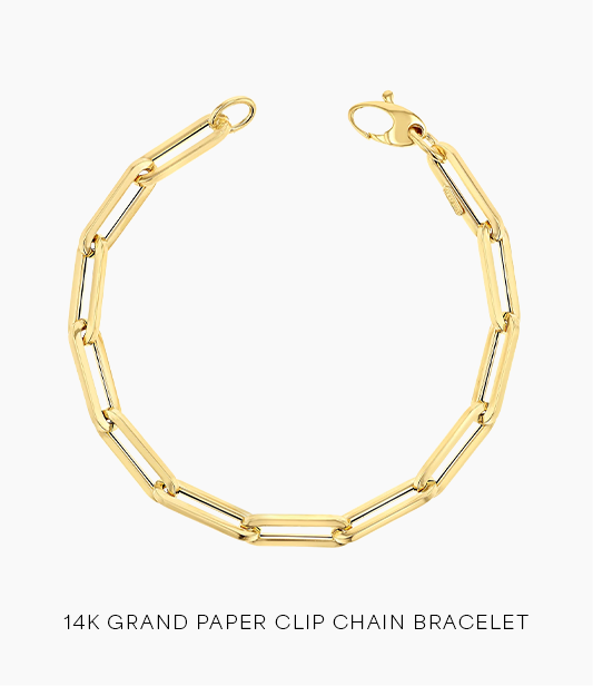 14K Grand Paper Clip Chain Bracelet