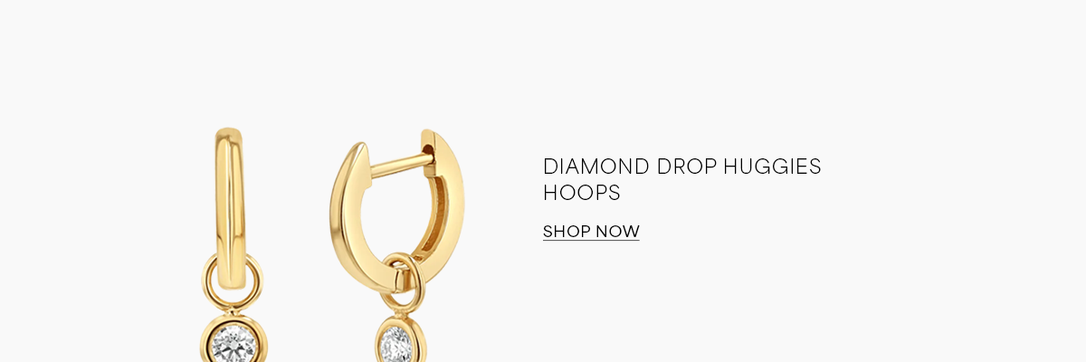 Diamond Drop Huggies Hoops