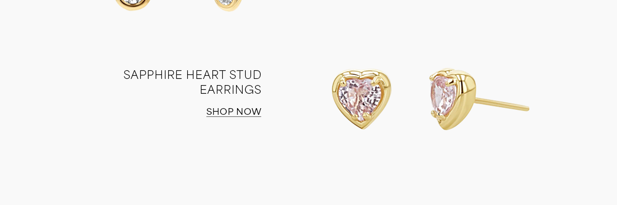 Sapphire Heart Stud Earrings