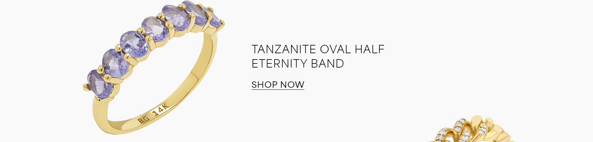 Tanzanite Oval Half Eternity Band