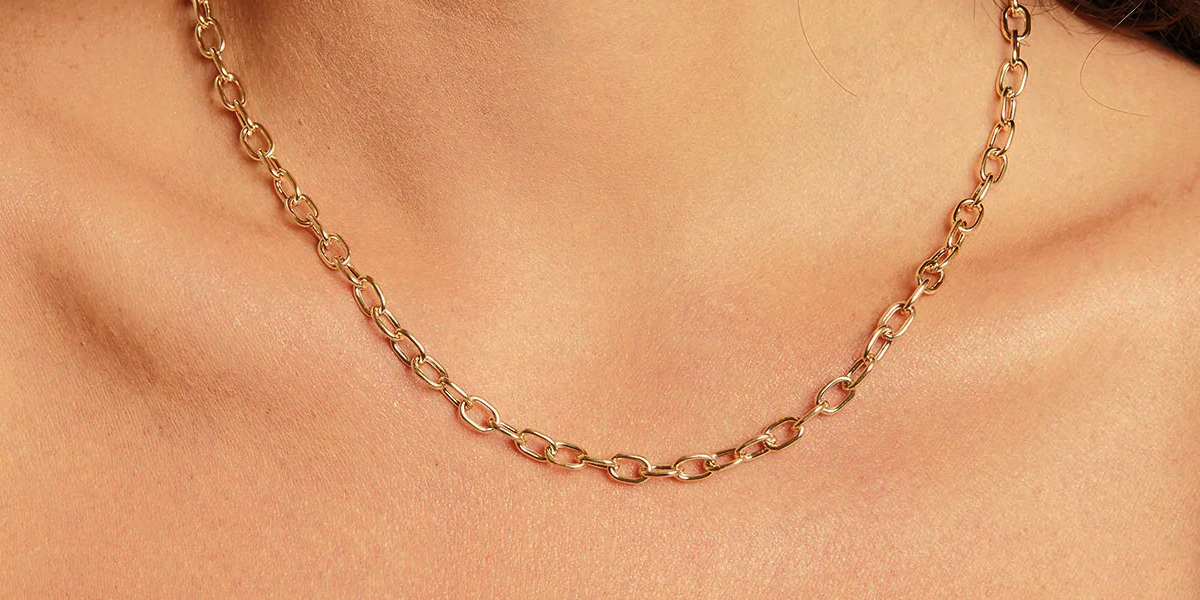 Large Rolo Chain Necklace