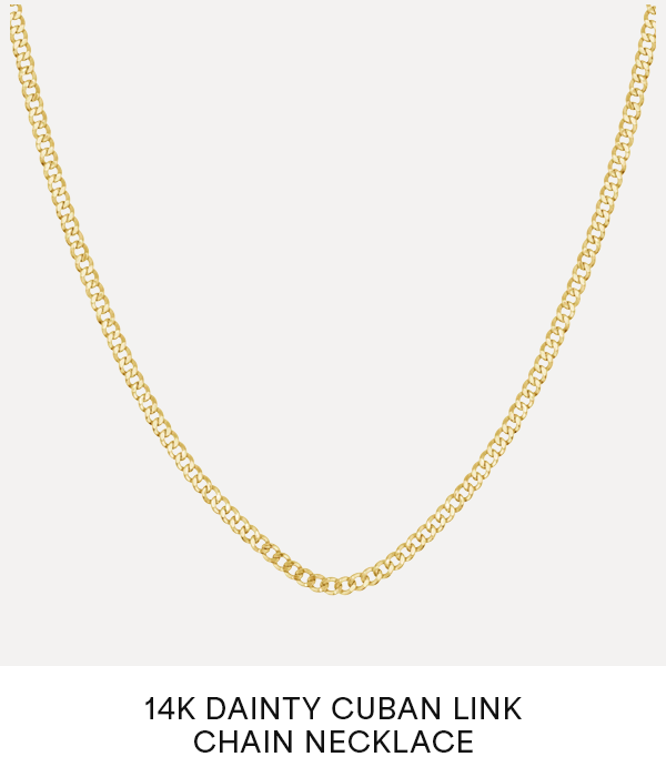 14K Dainty Cuban Link Chain Necklace