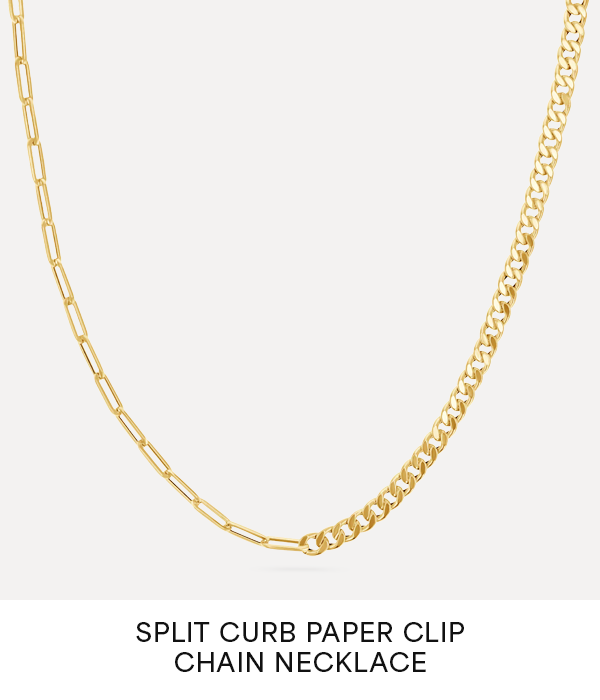 Split Curb Paper Clip Chain Necklace