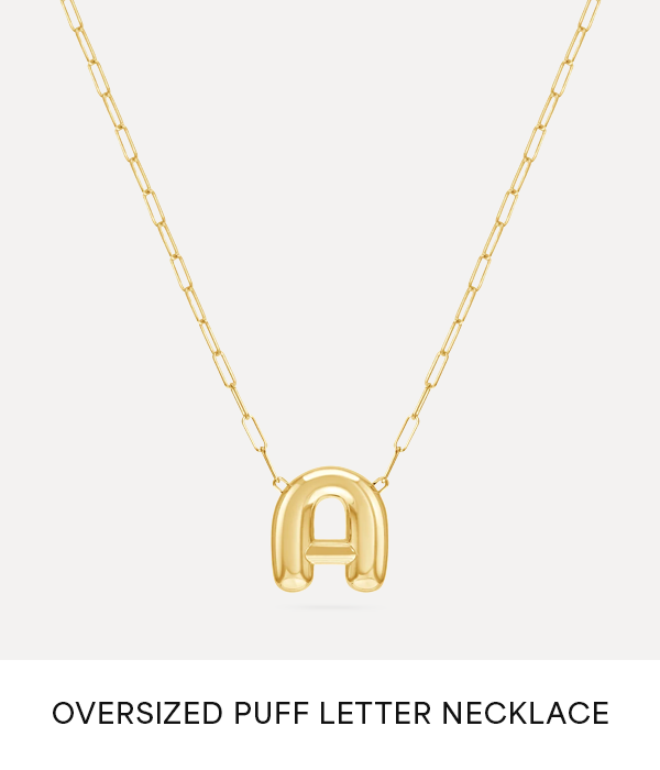 Oversized Puff Letter Necklace