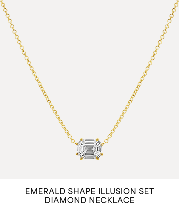 Emerald Shape Illusion Set Diamond Necklace