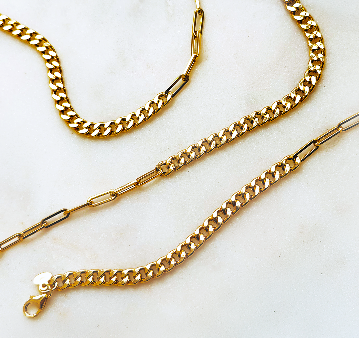 Split Curb Paper Clip Chain Necklace