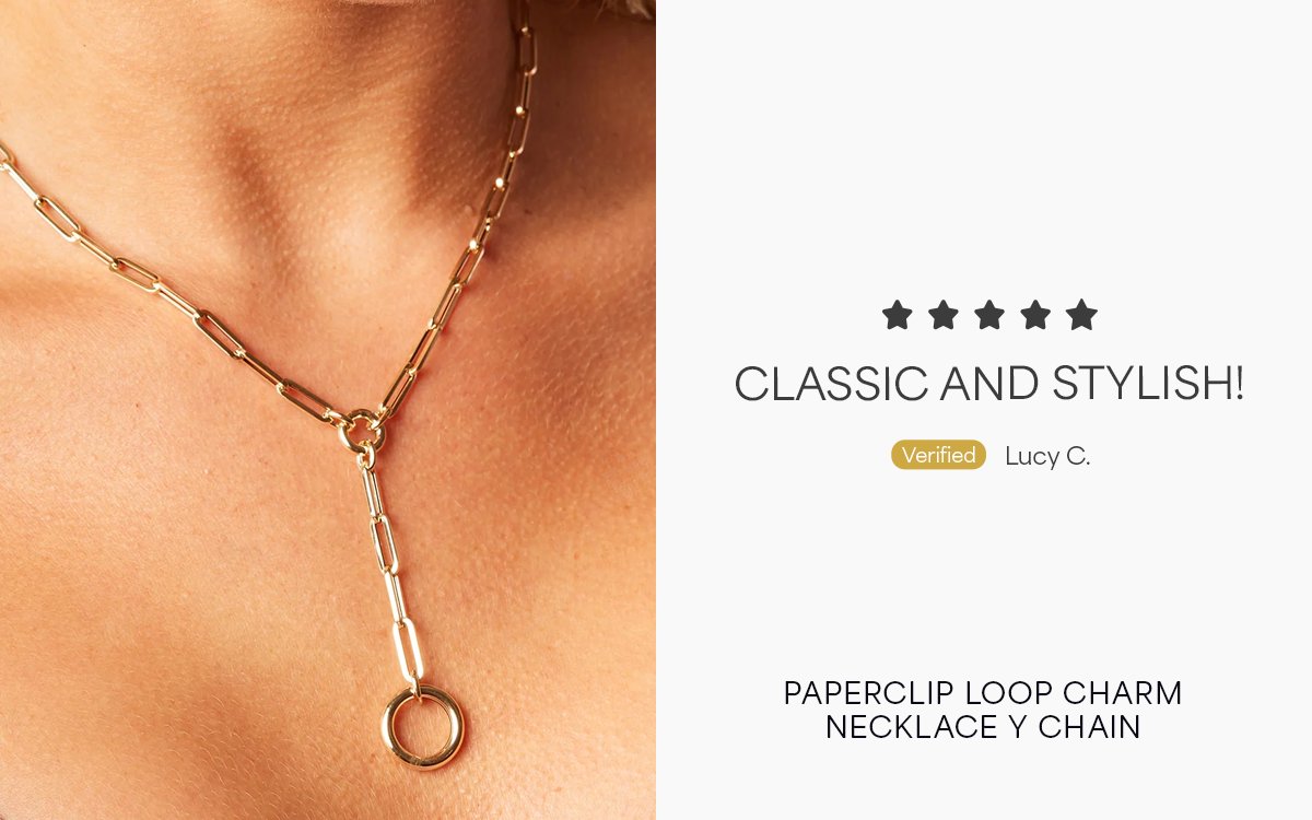 Paperclip Loop Charm Necklace Y Chain