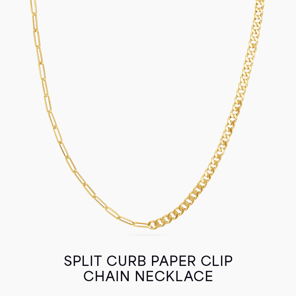 Split Curb Paper Clip Chain Necklace