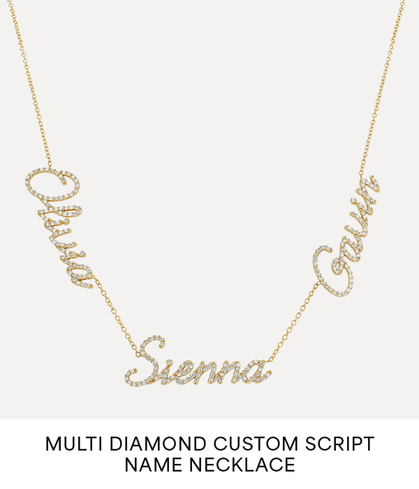 Multi Diamond Custom Script Name Necklace