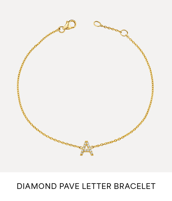 Diamond Pave Letter Bracelet