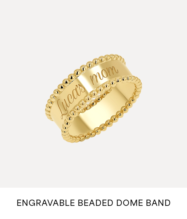 Engravable Beaded Dome Band