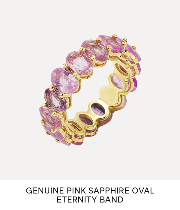 Genuine Pink Sapphire Oval Eternity Band