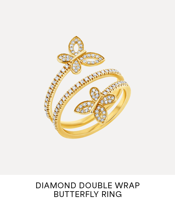 Diamond Double Wrap Butterfly Ring