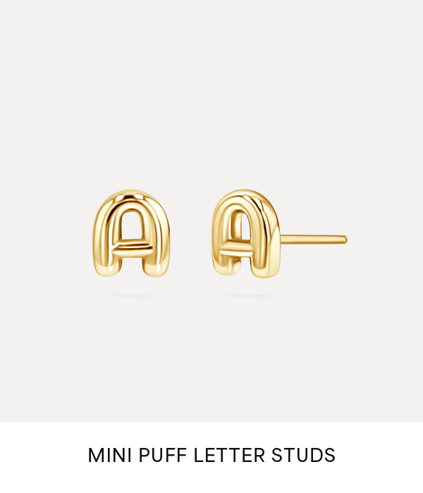 Mini Puff Letter Studs