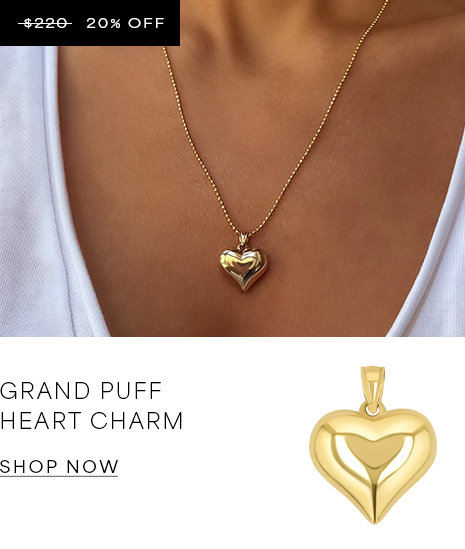 Grand Puff Heart Charm