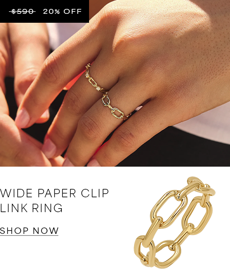 Wide Paper Clip Link Ring