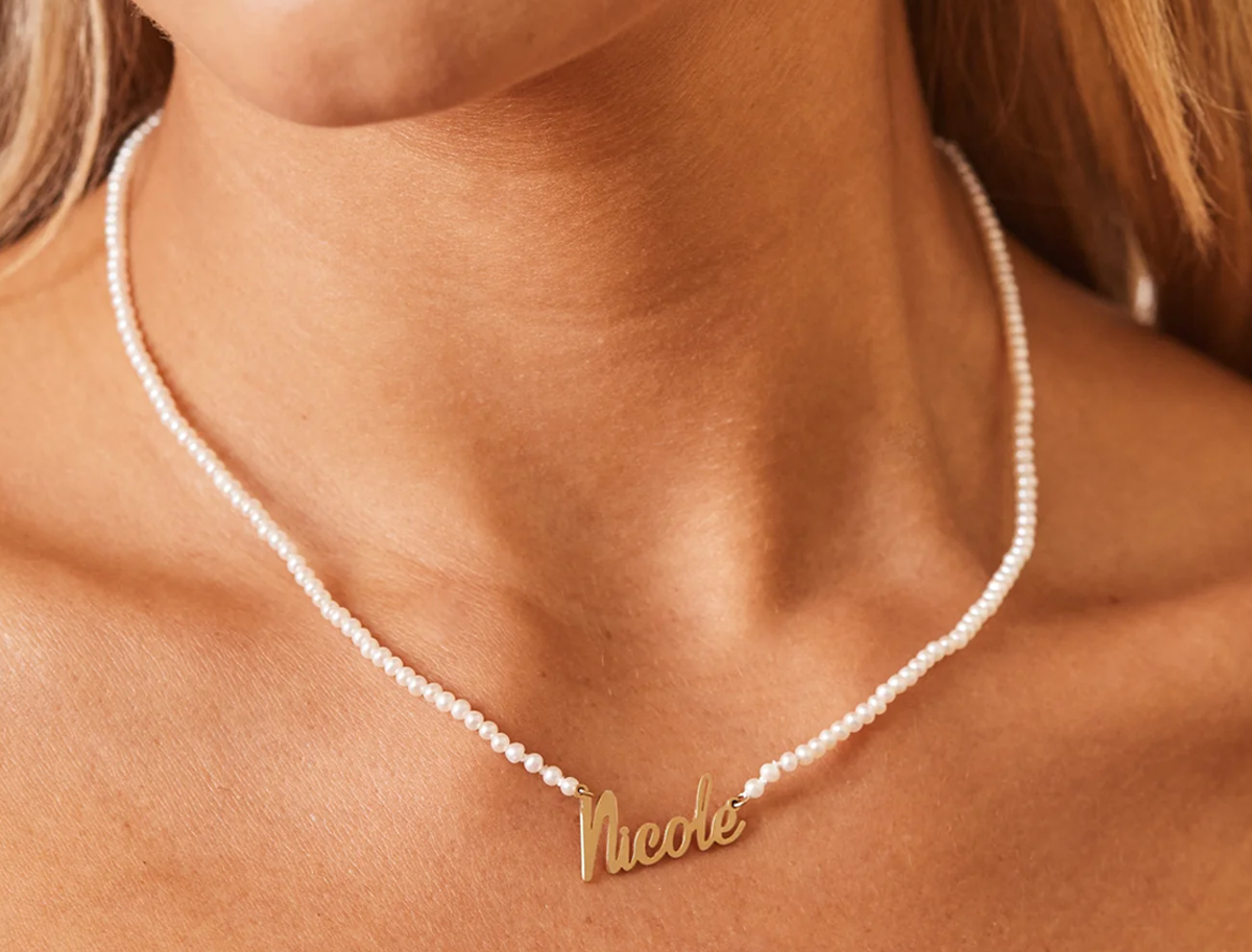 Personalized Freshwater Pearl Name Necklace