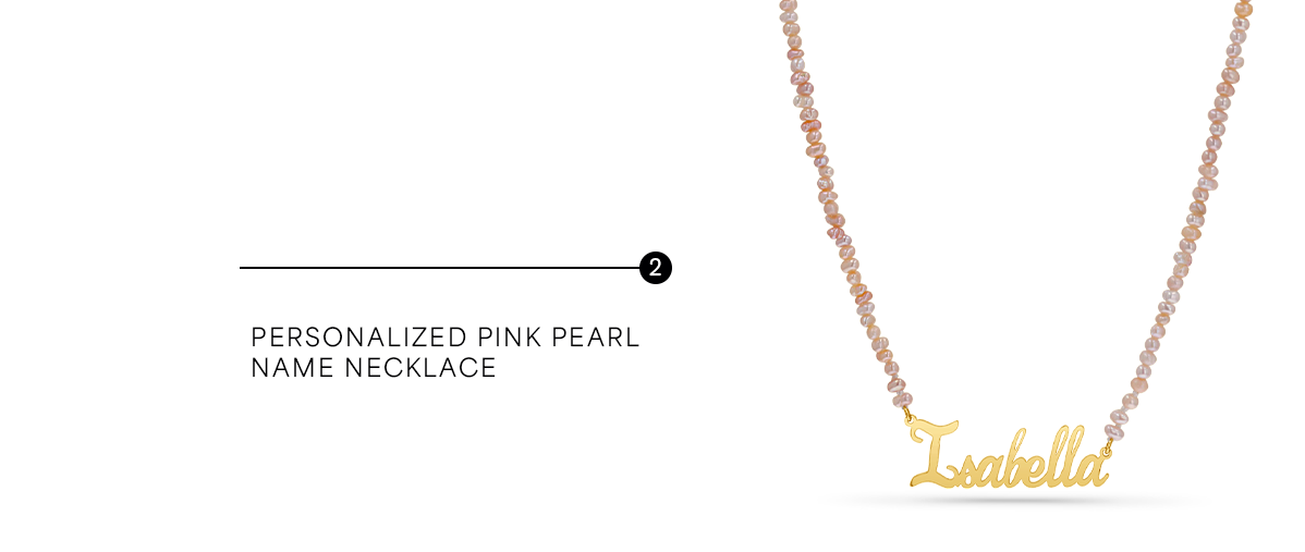 Personalized Pink Pearl Name Necklace