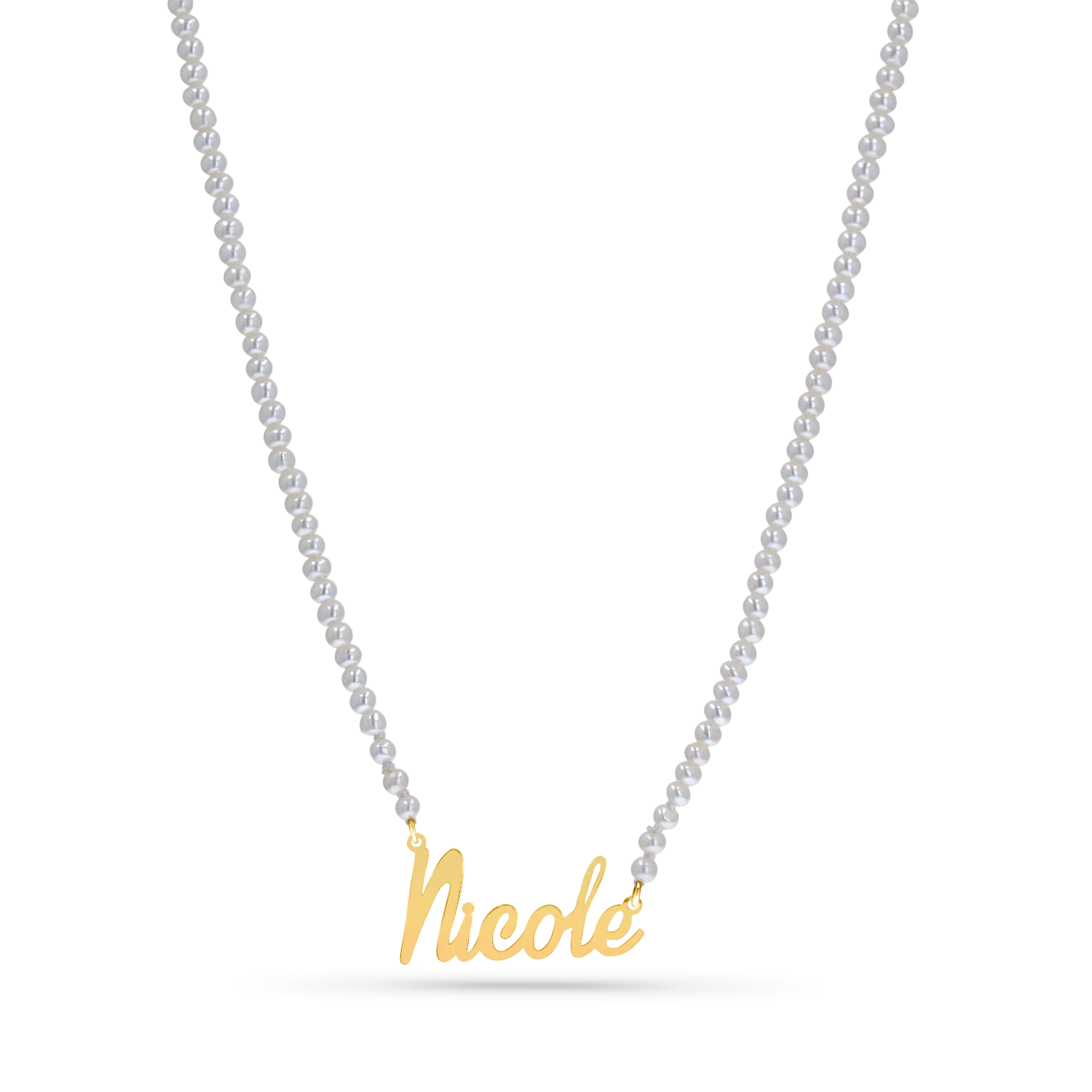 Image of Personalized Freshwater Pearl Name Necklace