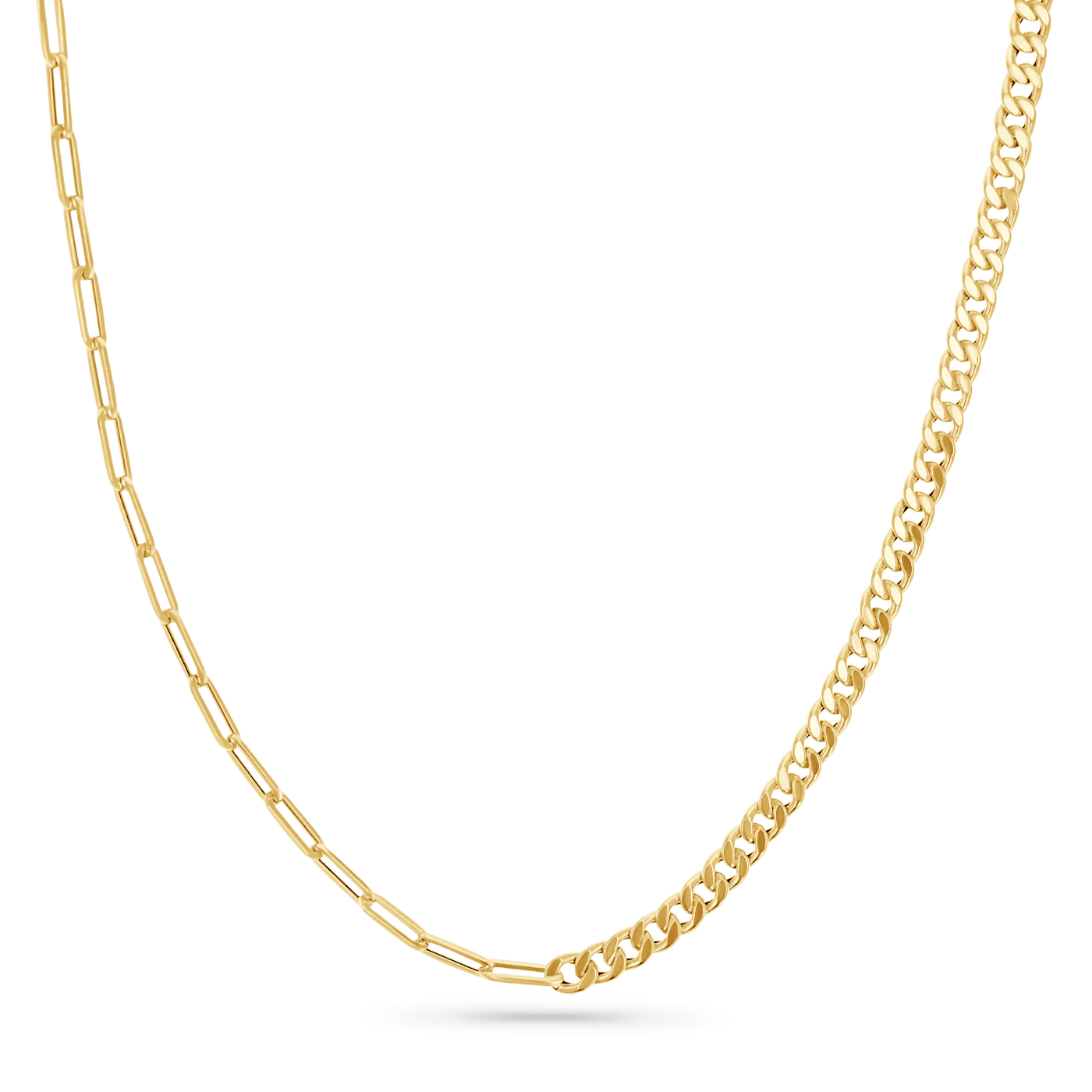 Image of Split Curb Paper Clip Chain Necklace