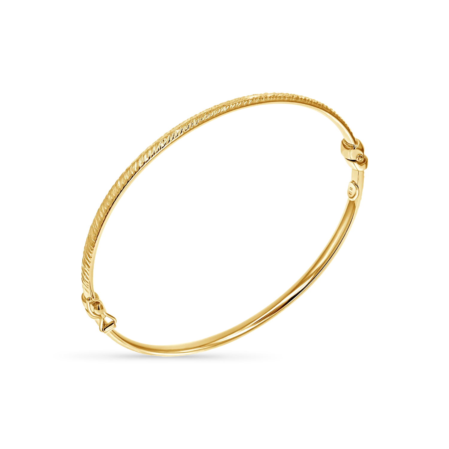 Image of Fine Diamond Cut Gold Bangle