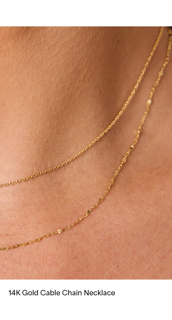 14K Gold Cable Chain Necklace