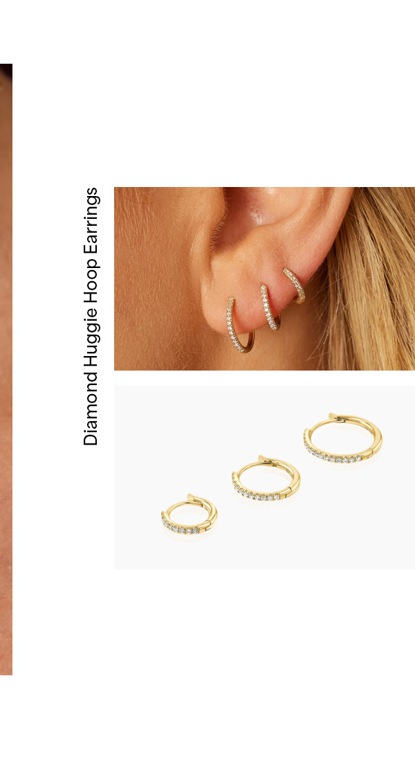 Diamond Huggie Hoop Earrings