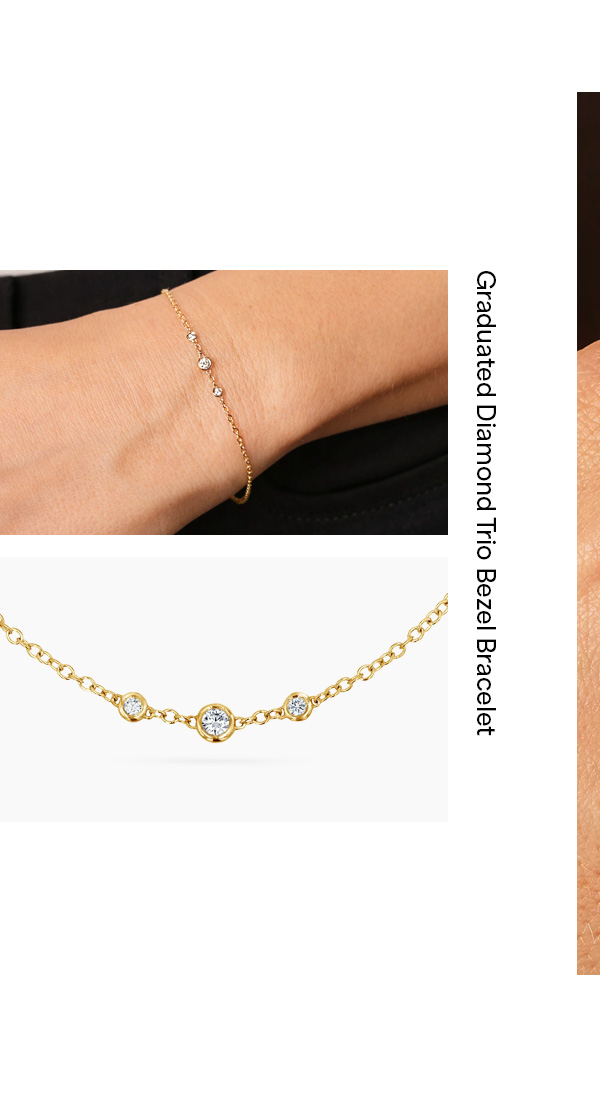 Graduated Diamond Trio Bezel Bracelet
