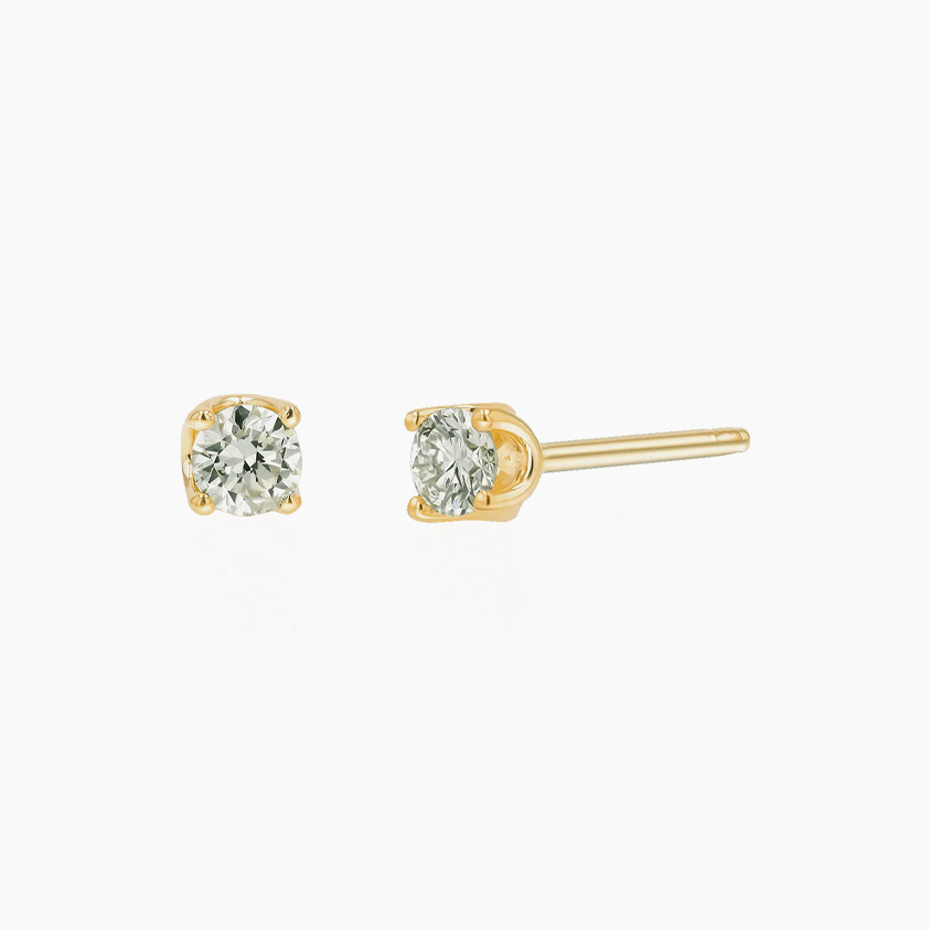 14K Gold Solitaire Studs