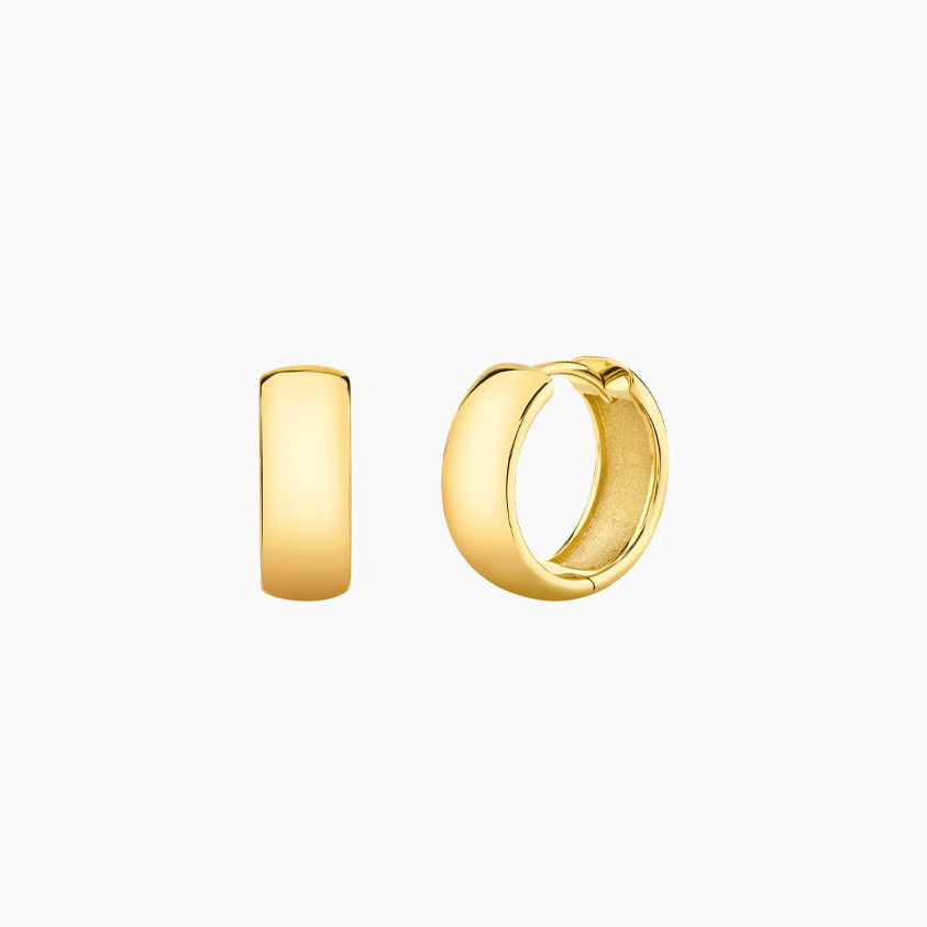 Dome Huggie Hoop Earrings