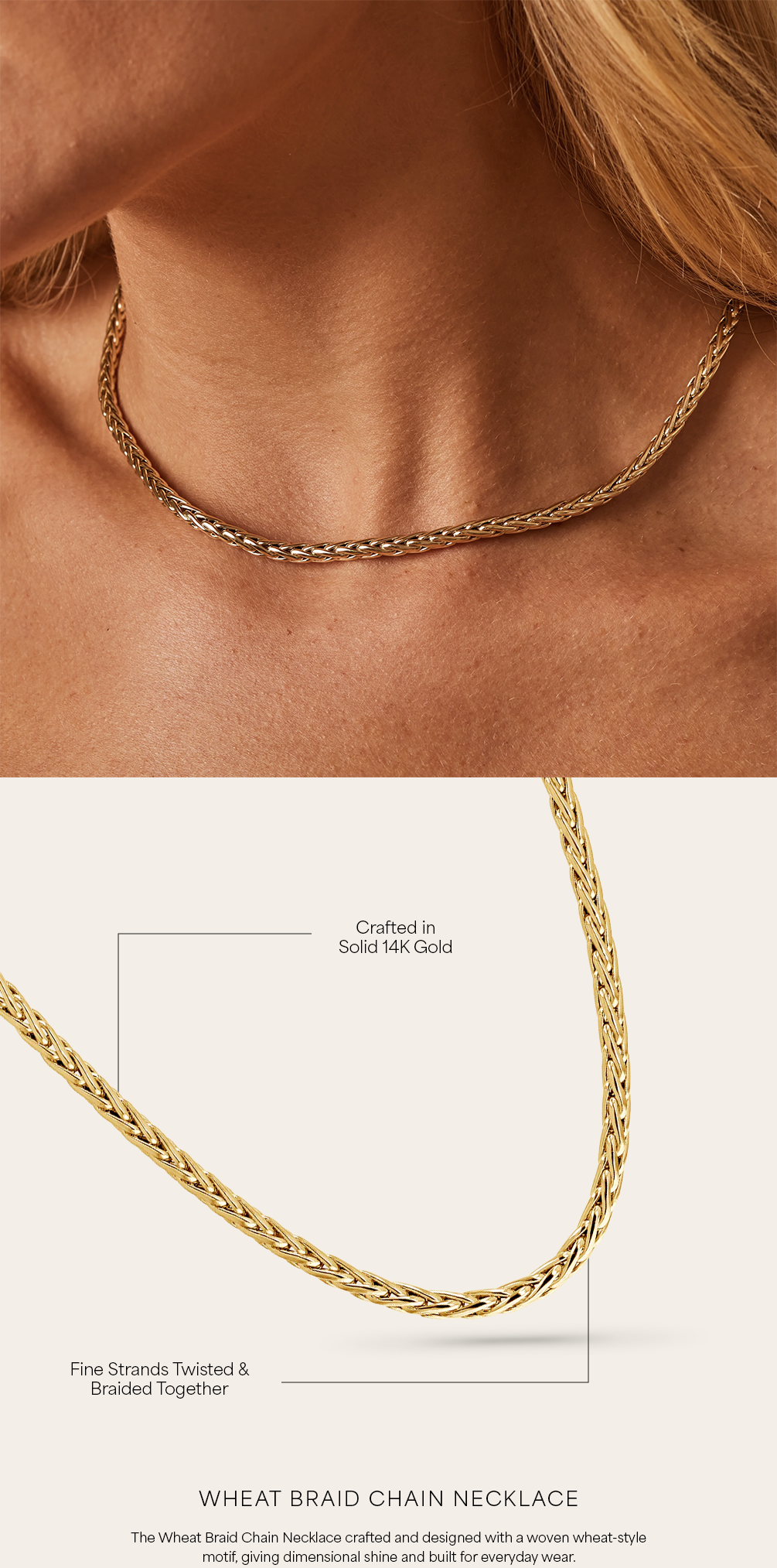 Wheat Braid Chain Necklace