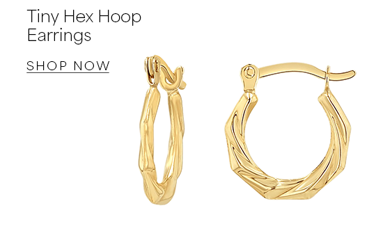 Tiny Hex Hoop Earrings