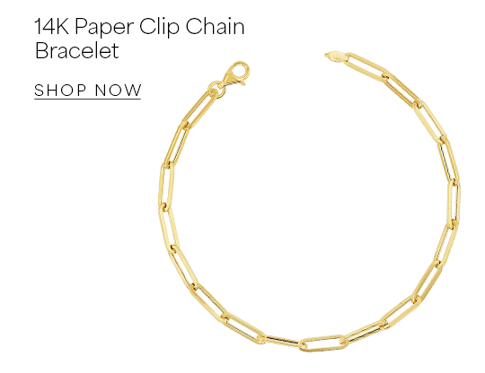 14K Paper Clip Chain Bracelet