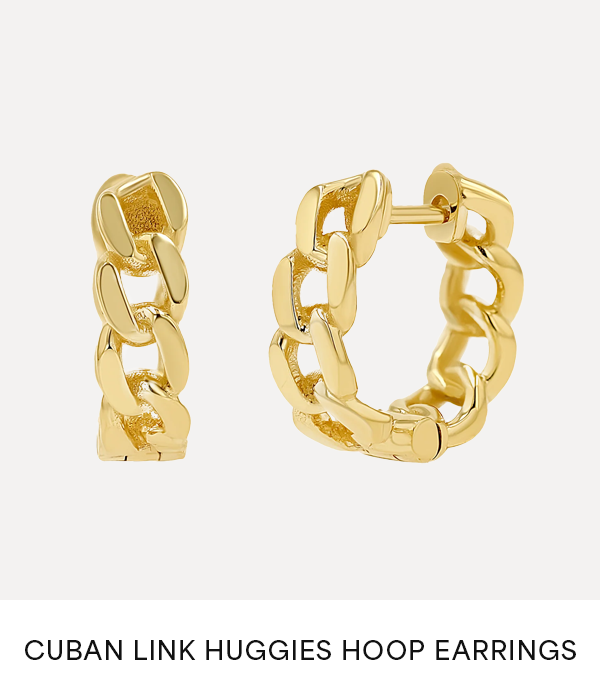 Cuban Link Huggies Hoop Earrings